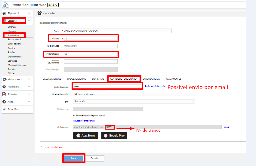 Aplicativo Relógio de Ponto Secullum